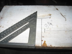 Measure for entrance hole.