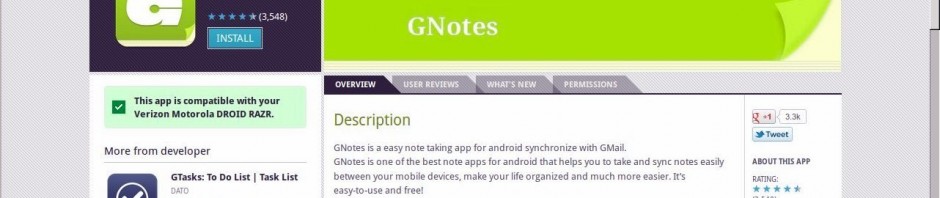 Screenshot of Gnotes Website